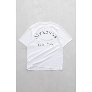 SUSHI CLUB Mykonos Flag Relaxed Tee White Large